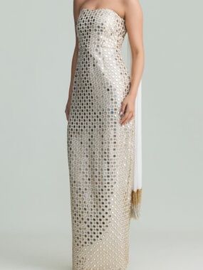 Holichic Julie Strapless Mirrored Column Gown